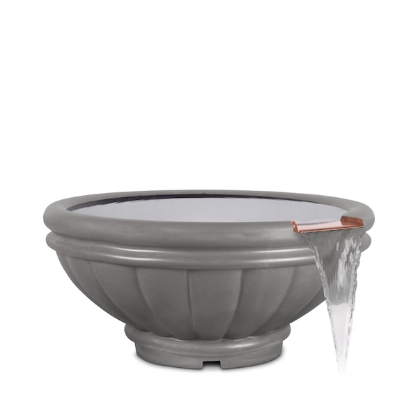 The Outdoor Plus 24 Round Roma Water Bowl - GFRC Concrete - Natural Gray - OPT-ROMWO24-NGY - main